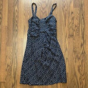 Navy and White Polka Dot Dress